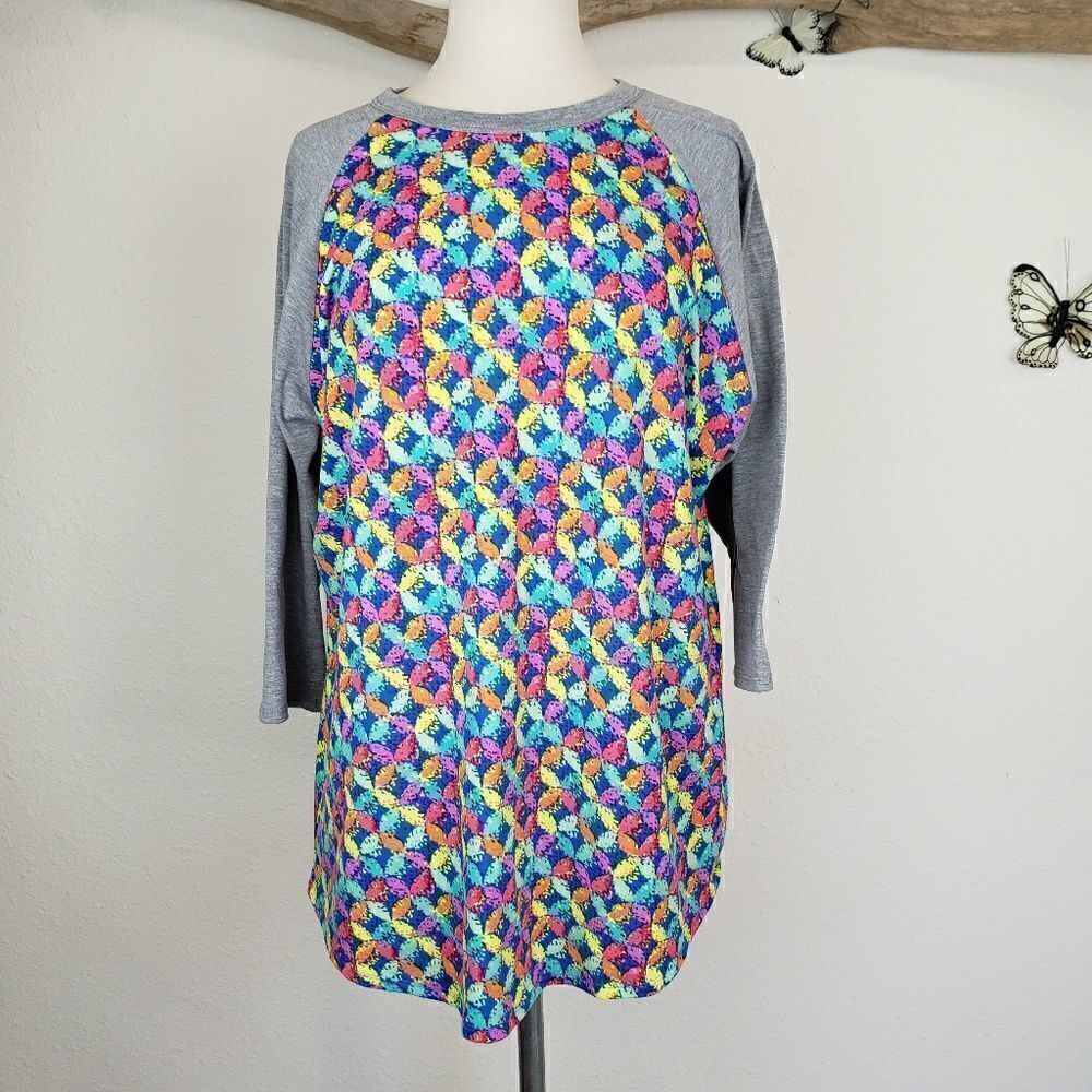 Lularoe randy primary colors gray sleeves